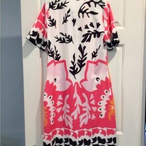 Elegant Fuschia Print Dress